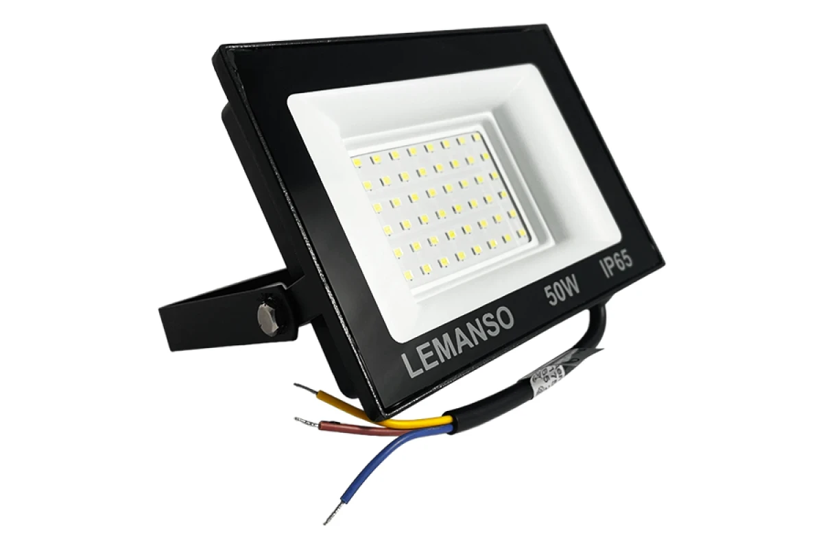 Прожектор світлодіодний 50W, холодний білий IP65 6500K чорний, 2800Lm. Lemanso Нептун