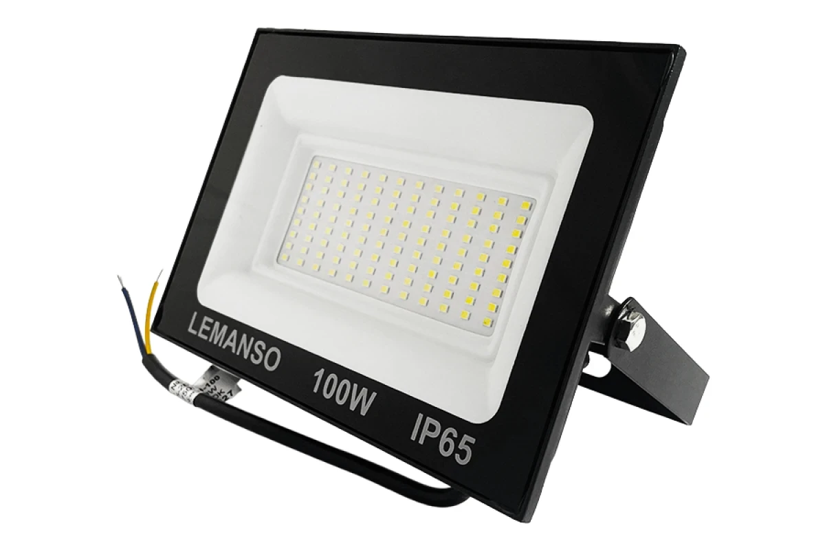 Прожектор светодиодный 100W, холодный белый 6500K, IP65 черный, 6750Lm.