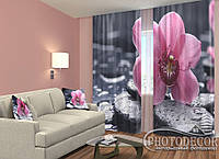 Фото Шторы "Орхидея нежность" 2,5м*2,6м (2 полотна по 1,30м), тесьма
