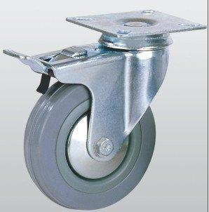 Колесо апаратне SNB поворотне з майданчиком і гальмом 75 мм (3004-S-075-P), фото 1