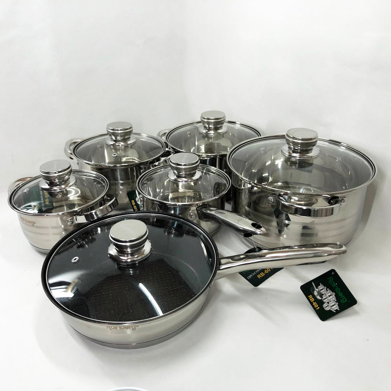 Набір каструль з антипригарним внутрішнім покриттям Rainberg, Набір каструль преміум BD-23, фото 1