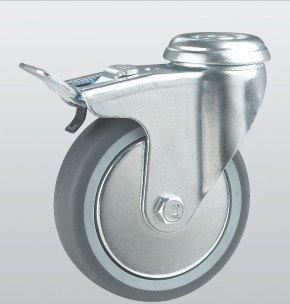 Апаратне колесо SNB поворотне з отвором і гальмом 75 мм (3106-S-075-P), фото 1