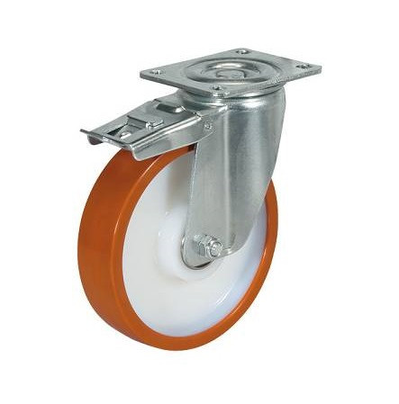 Колесо поворотне Standart з кріпильною панеллю та гальмом DC Di Candia 150 мм (4204-ST-150-R), фото 1