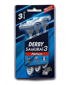 Бритва одноразова з трьома лезами Derby Samurai 3 Platinum 3шт