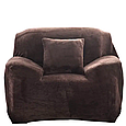 Чохол на кутовий диван 3-х+2-місний homytex, велюровий чохол на диван кутовий набір 3.2 Коричневий, фото 3