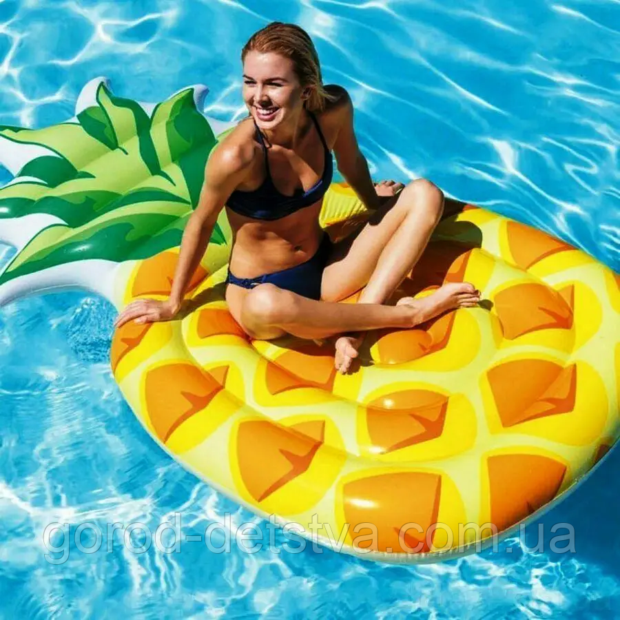Надувний пліт матрац для плавання Ананас 58761 Intex 216x124см