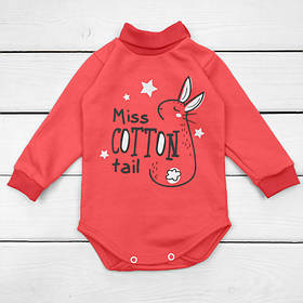 Боді гольф Зайчик для дівчинки зріст 68 (3 - 6 місяців) Malena Червоний з принтом