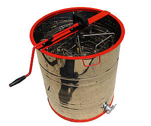 Медогонка 4-рамкова поворотна. Бак - нержавіючий (AISI 304); ротор, касети зварені - нержавіючі; кран - пластик. Ø 625 мм