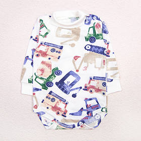 Боді гольф Construction Machines зріст 68 (3 - 6 місяців) Malena Білий з принтом