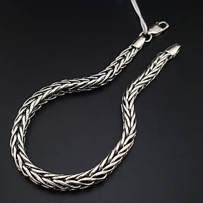 Ексклюзивний срібний браслет чоловічий круглий "Луска Дракона". Діаметр 5мм. Довжина 19 см