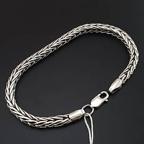 Ексклюзивний срібний браслет чоловічий круглий "Луска Дракона". Діаметр 5мм. Довжина 23 см