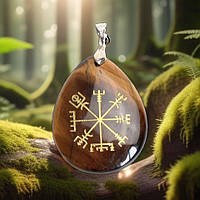 Кулон-амулет из камня тигровый глаз «Вегвизир»