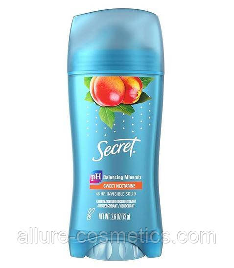 Твердий дезодорант-антиперспірант «нектарин» Secret Solid Antiperspirant and Deodorant Sweet Nettarine 73g