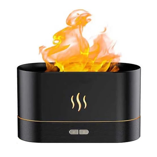 Зволожувач повітря RIAS DQ-701A RGB з ефектом полум'я 180ml Black (3_05008)