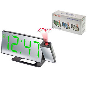 Годинник мережевий VST-896-4 з проекцією зелені цифри USB