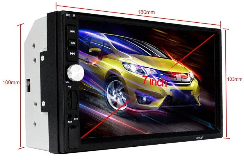 Автомагнітола 2din USB SD Bluetooth коротка база 7012 AuraHome, фото 1