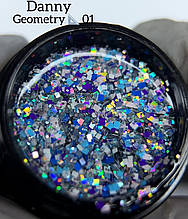 Гліттер гель by DANNY колекція "Geometry" №01 8 ml