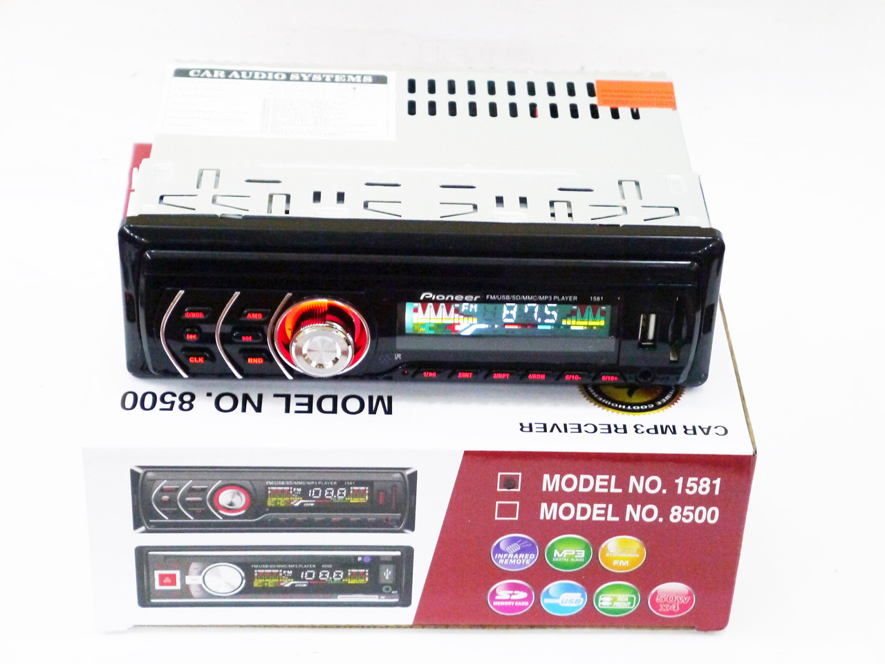 Автомагнітола пульт Usb+RGB підсвітка Sd Fm Aux (4x50W) 1581 AuraHome, фото 1