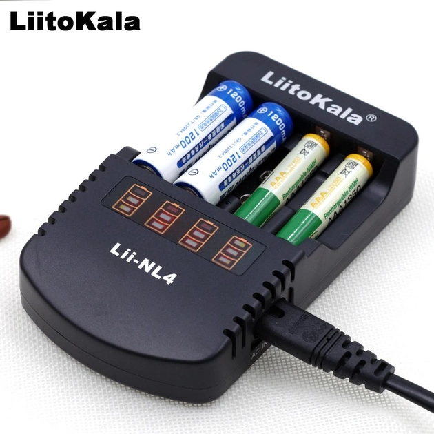 Зарядний пристрій LiitoKala Lii-NL4 для Акумуляторів AA AAA та Крона 9V