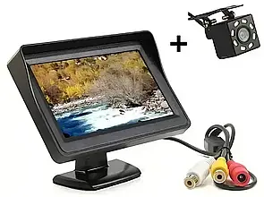 Монітор 4.3 камера заднього огляду система парковки комплект для авто зручне встановлення огляд