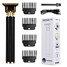 Машинка триммер для стрижки волосся бороди та окантовки Vintage T9 4 насадки, фото 9