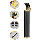 Машинка триммер для стрижки волосся бороди та окантовки Vintage T9 4 насадки, фото 6