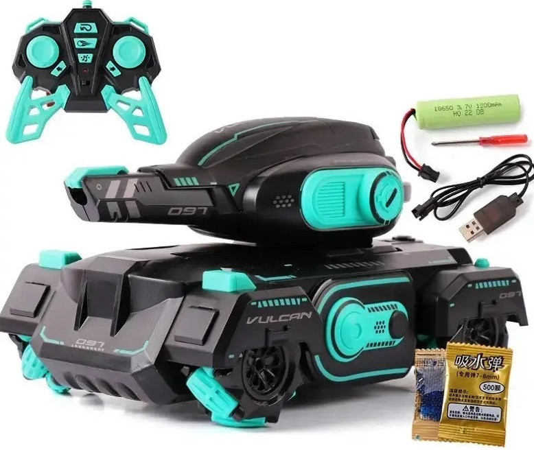 Танк всюдихід іграшка на радіокеруванні стріляючий водяними кулями СП 098 Green AuraHome, фото 1