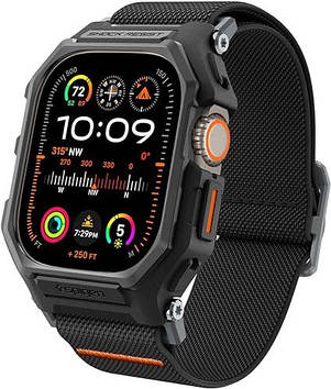 Чохол і ремінець Spigen для Apple Watch Ultra 1/2 (49 mm) - Lite Fit Pro, Matte Black (ACS07104)