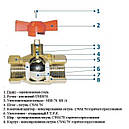 Кран триходовий Solomon DN 1/2" (T-затвор) на 3 положення 1095, фото 5