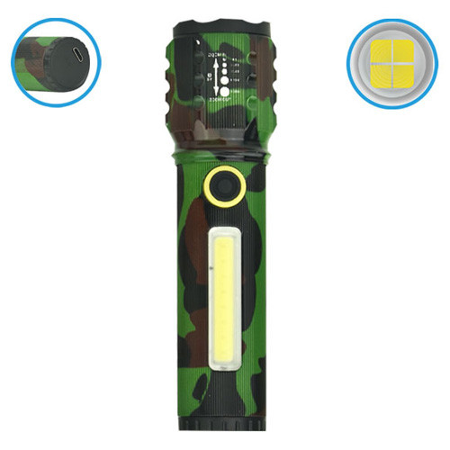 Ліхтар C71M-P50+COB camouflage Li-Ion акум. zoom ЗП microUSB Box