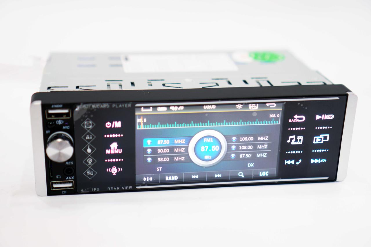 Автомагнітола 4168Ai ISO блютуз авторадіо сенсорний екран RGB підсвічування DIVX MP3 USB SD AV-in AuraHome, фото 1