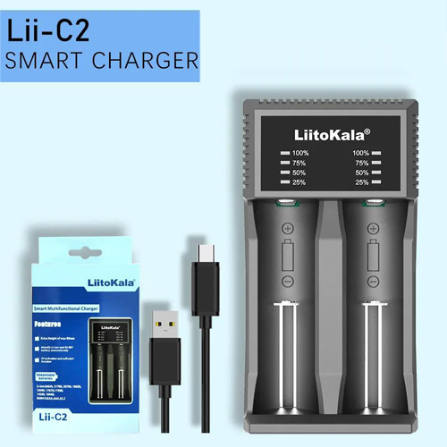 Зарядний пристрій LiitoKala Lii-C2 на 2 Канали компактний та універсальний