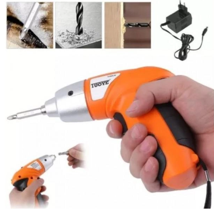 Мінішурупокрут Електрична викрутка-шуруповерт TUOYE з бітами та адаптером AuraHome, фото 1