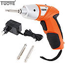 Мінішурупокрут Електрична викрутка-шуруповерт TUOYE з бітами та адаптером AuraHome, фото 2