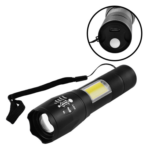 Ліхтар Police 1831-T6+COB Li-Ion акумулятор. ремінець zoom ЗУ microUSB