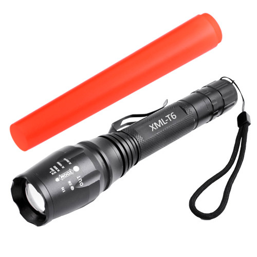 Ліхтар Police 8668-T6 2x18650 червоний дифузор zoom ЗУ 220V Box