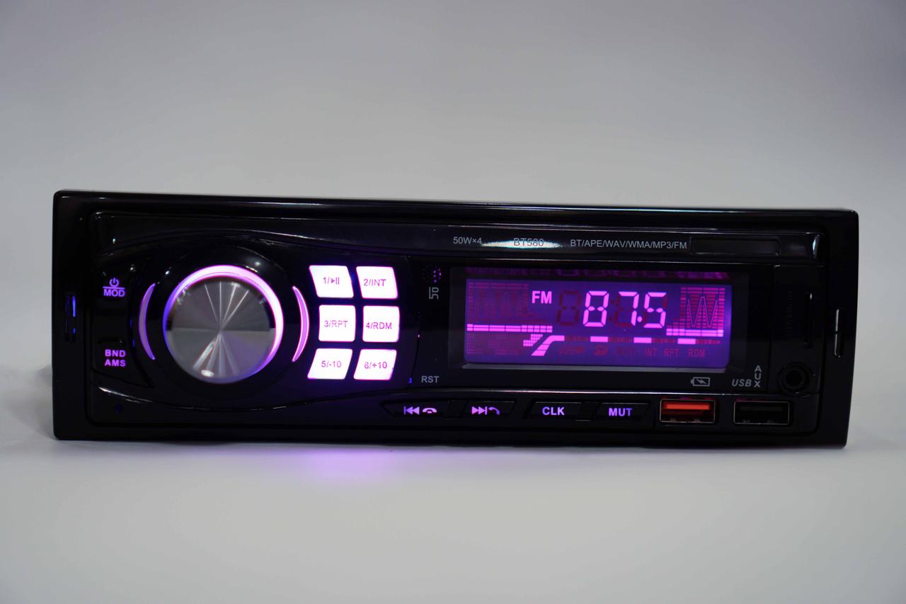 Автомагнітола Bluetooth RGB 2xUSB SD AUX 4x50W BT580 AuraHome, фото 1