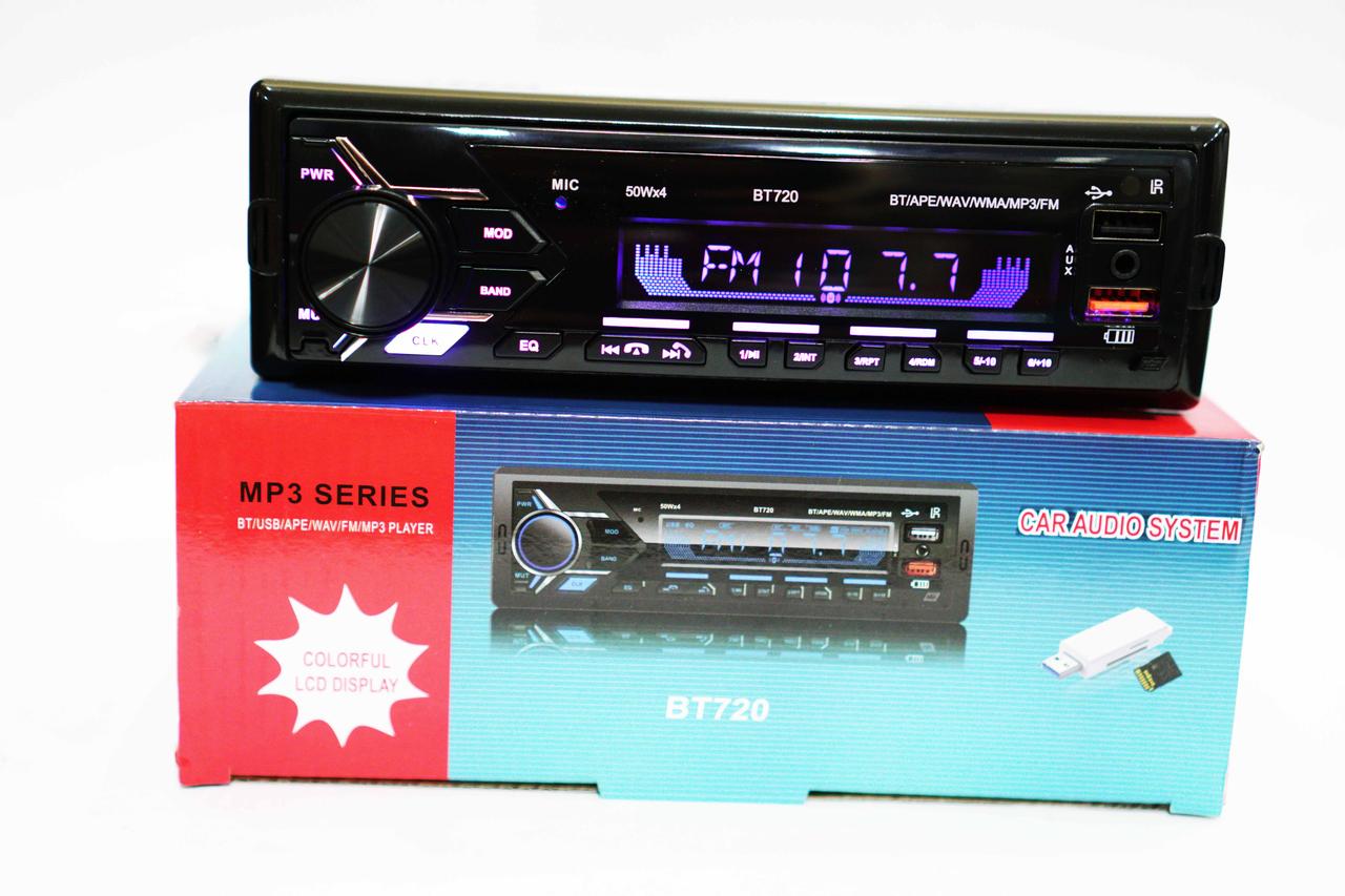 Автомагнітола Bluetooth RGB 2xUSB+SD+AUX 4x50W BT720