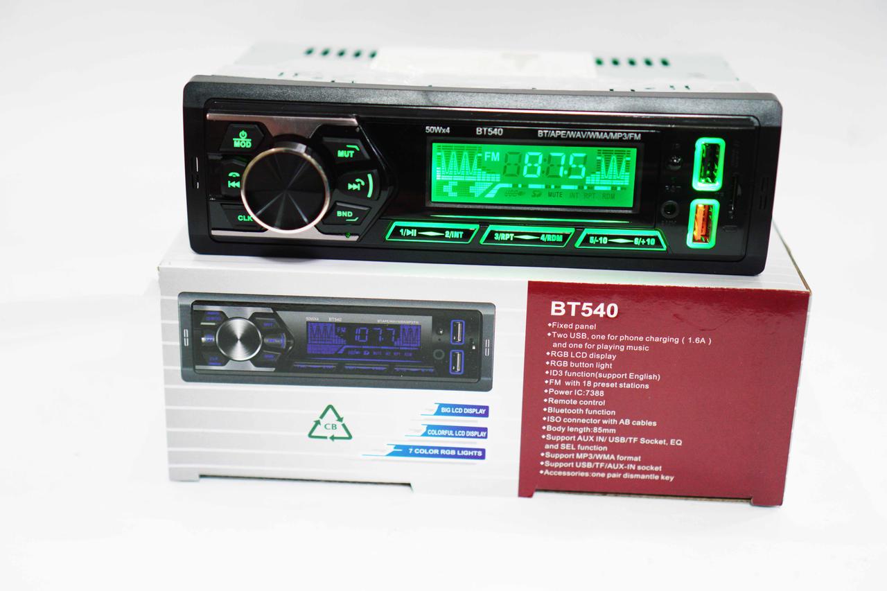 Автомагнітола RGB 2xUSB Bluetooth SD AUX 4x50W BT540 AuraHome, фото 1