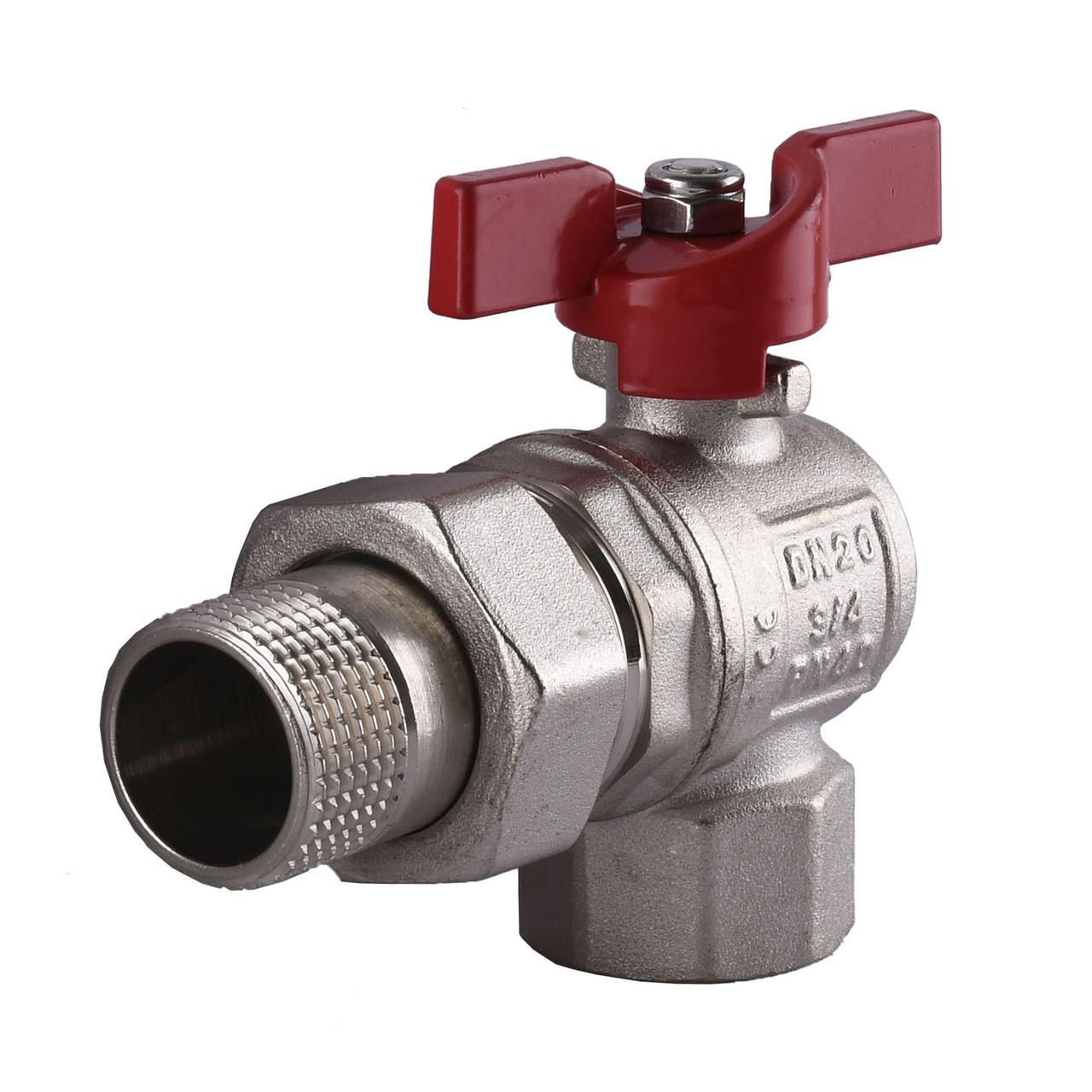 Кран кульовий кутовий з американкою SELBA 3/4″ PN 40 внутрішній-зовнішній SL1543, фото 1