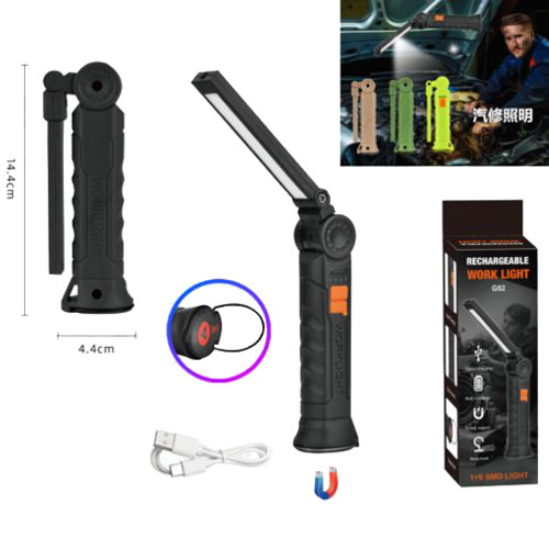 Ліхтар WORKLIGHT-G52-LED+COB Li-Ion акумулятор індикація заряду поворот1805+180o магніт гак ЗП Type-C