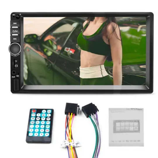 Магнітола 2din Bluetooth пульт USB SD коротка база 7018 AuraHome, фото 1