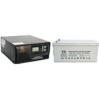 Комплект резервного живлення Інвертор NIGAS NGS-0612 600W, 12V + АКБ NIGAS NGS-GEL-12200 12V 200Ah (ампер годин)