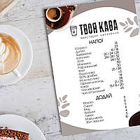 Друк меню, прайслистів (прайсів)
