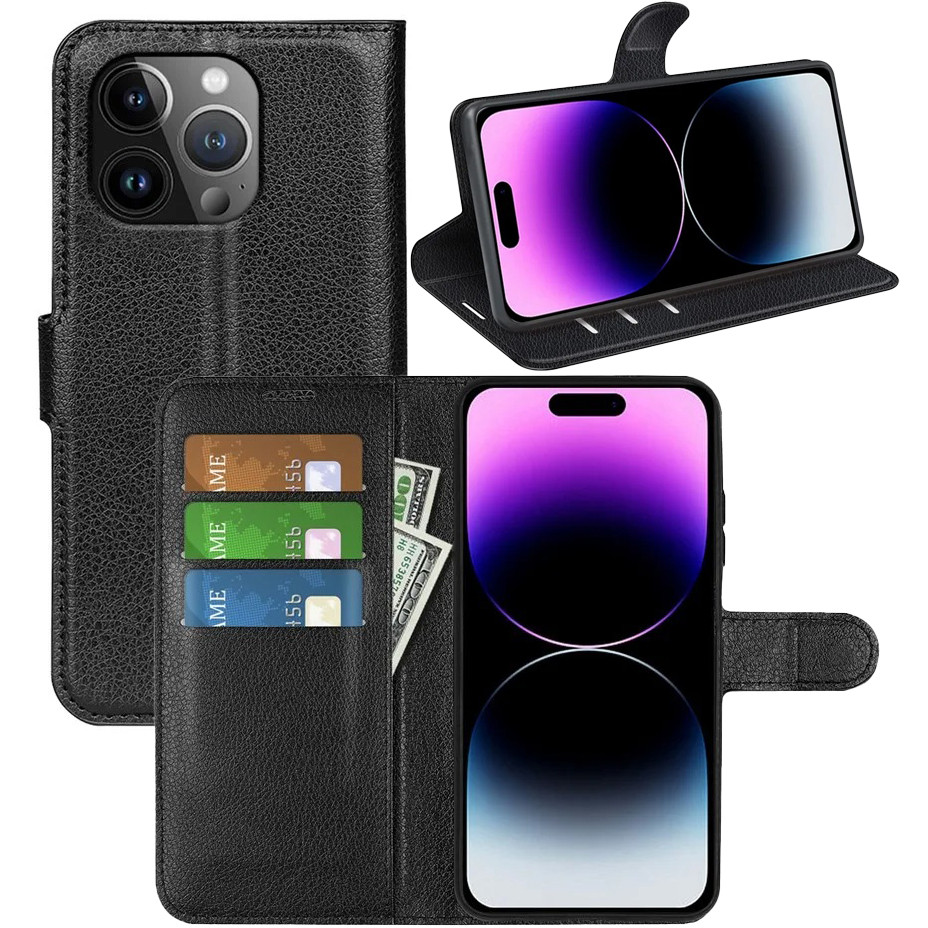 Чохол-книжка Litchie Wallet для Apple iPhone 15 Pro Max Black, фото 1