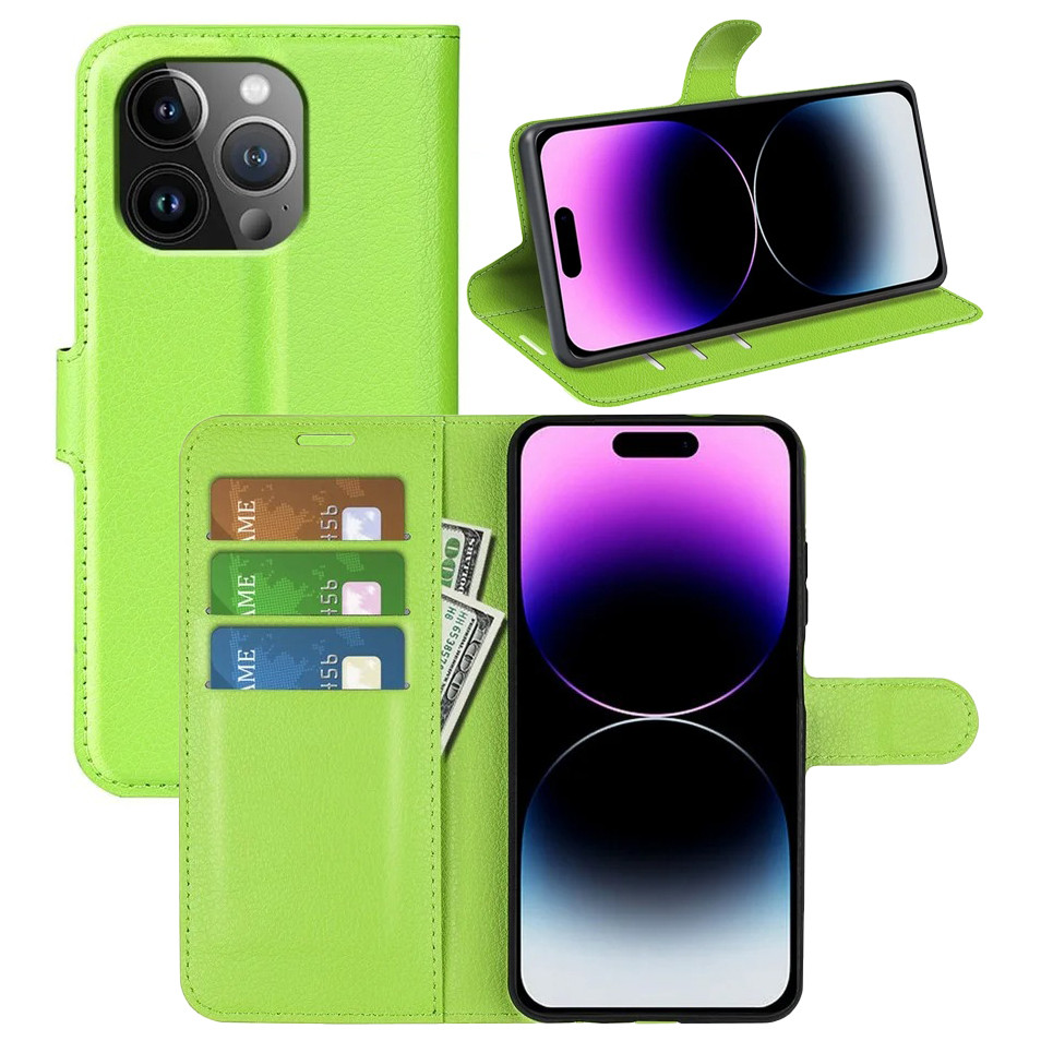 Чохол-книжка Litchie Wallet для Apple iPhone 15 Pro Max Light Green, фото 1