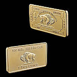 Сувенірний слиток "Буйвол", "American Buffalo Troy Ounce" 1 OZ Fine Gold, позолочений сувенірний колекційни, фото 3