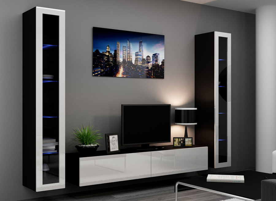 VIGO V Вітальня чорний/білий глянець CAMA, фото 1