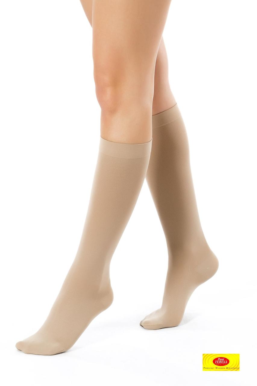 Гольфи медичні 1 клас компресії (Pani Teresa, 0408) короткі відкриті (св.бежевий, L), фото 1