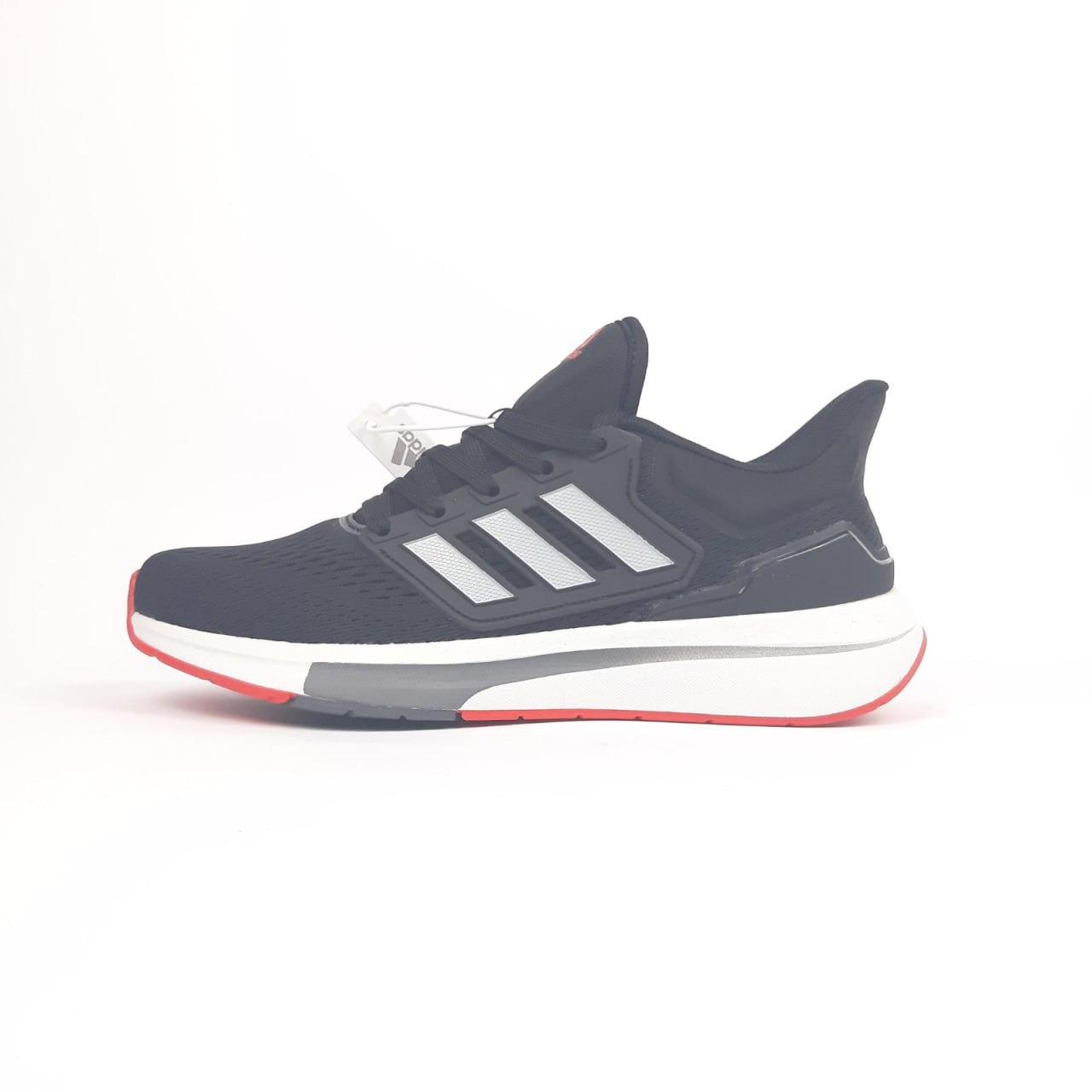 Чоловічі кросівки Adidas EQ 21 RUN (чорні з червоним) стильні повсякденні кроси 11094 Адідас vkross